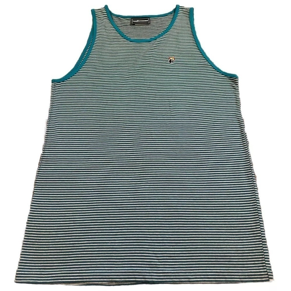 THE HUNDREDS TEAL CHIKASAW BOMB Striped TANK TOP NWOT XL Extra Large